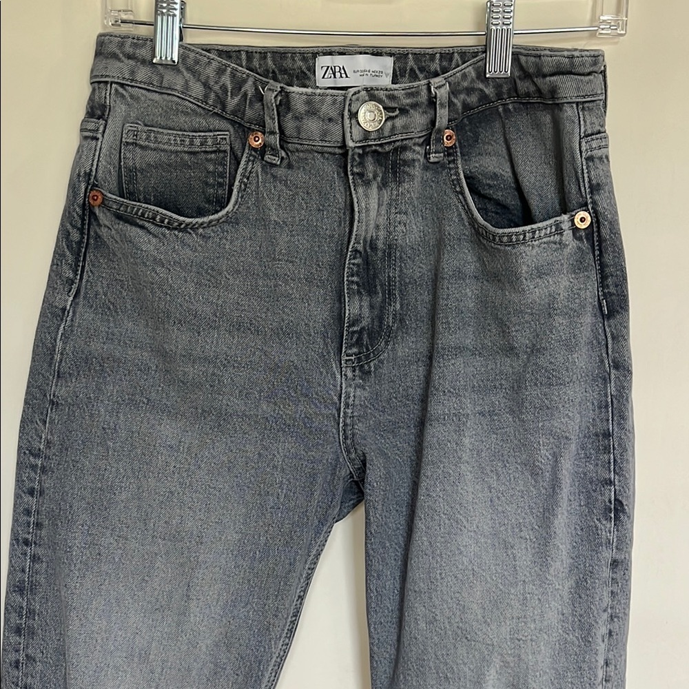 Zara Gray High Rise Jeans